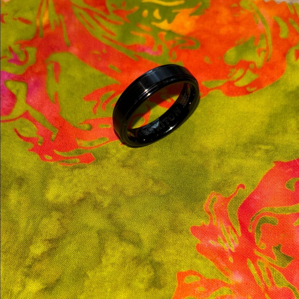 Triton TC850 Black Satin Men's Comfort Fit Ring